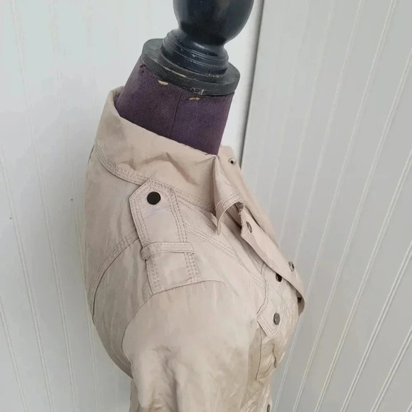 Zara Women Utility Jacket Pockets Belted Pockets Beige Jacket Coat Sz XS - Picture 9 of 16